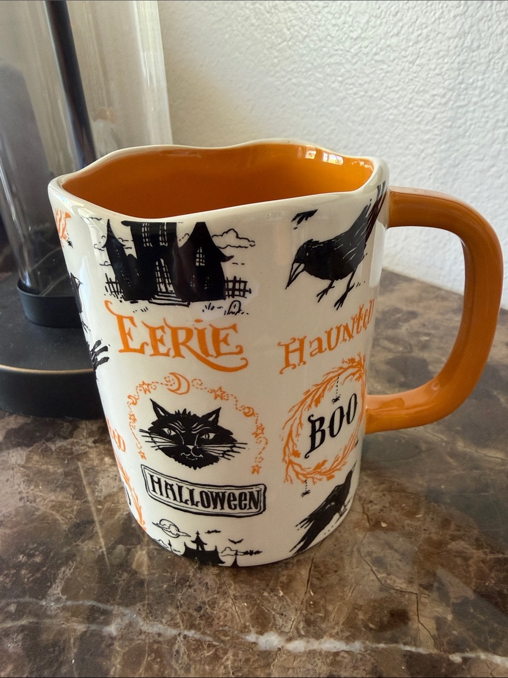 Halloween Ceramic Coffee Tea Mug Orange and Black new Magenta Booville